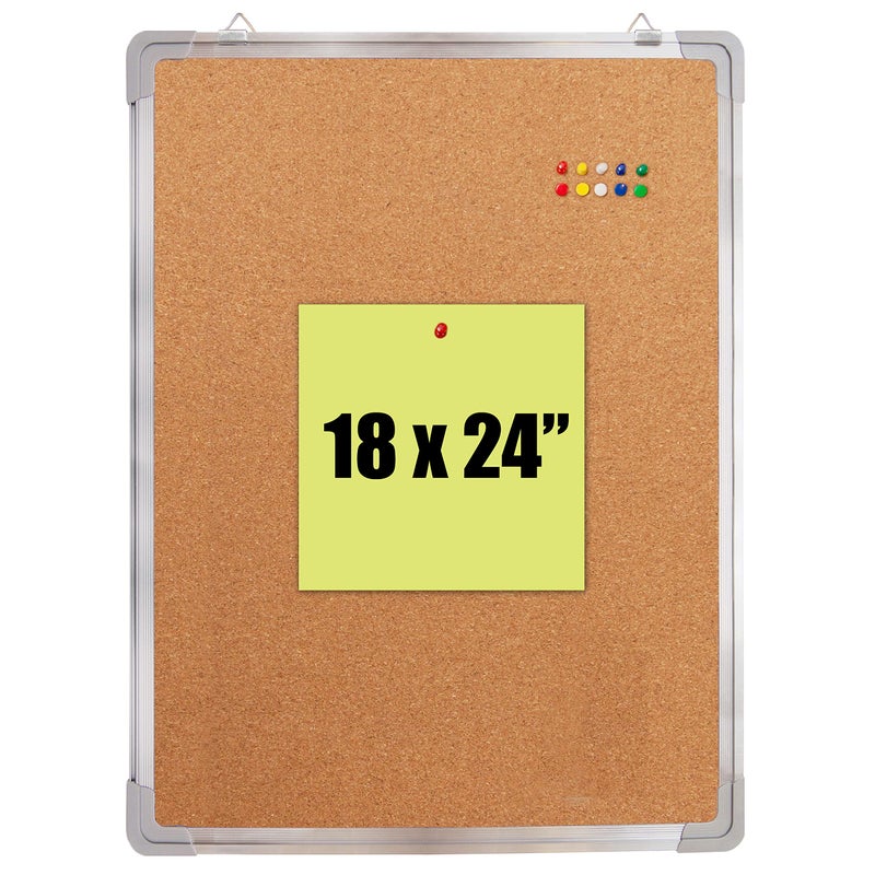Navy Penguin Cork Board Set for Wall - Bulletin Board Corkboard 18 x 24 in with 10 Thumb Tacks - Wall Hanging Pin Board Message Board Tack Board Organizer for Home, Office, Desk and Cubicle (18x24 Vertical) - Image 1